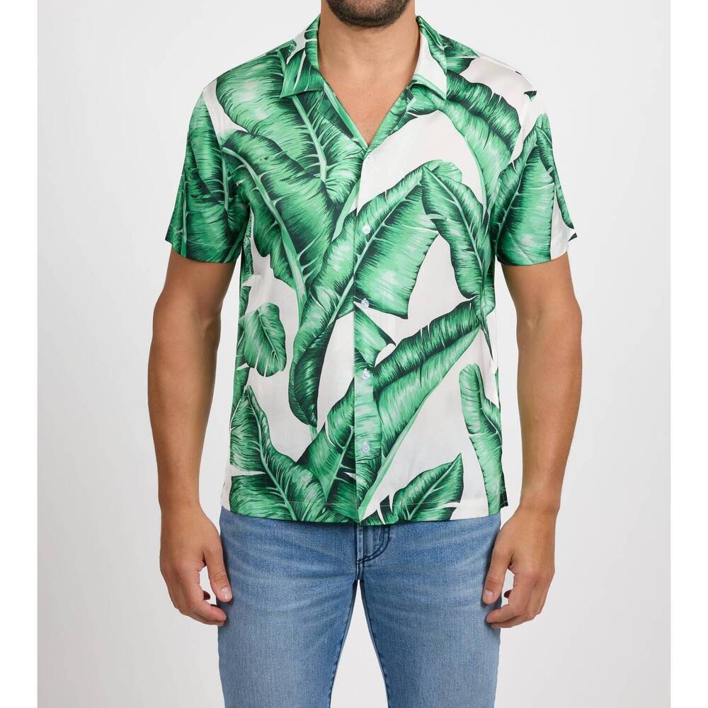 NEW MONFRERE bond short sleeve button down shirt in beverly hills